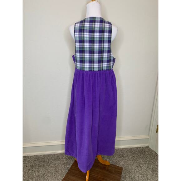 Cottagecore Purple Plaid Babydoll Dress Sz Medium - Picture 2 of 10